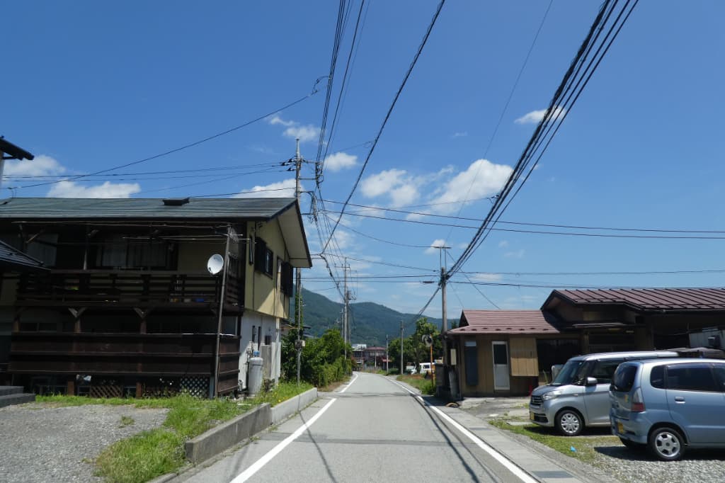 河口湖周辺の住宅街