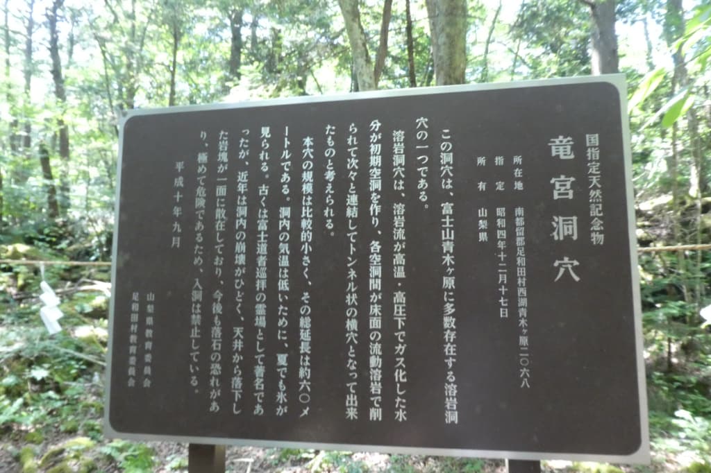 洞穴の説明書き